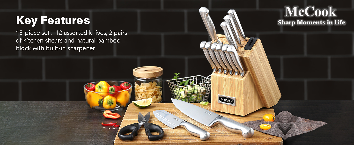 Amazon.com: McCook® Knife Sets,German Stainless Steel Knife Block